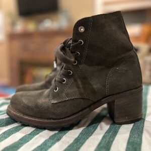 Frye Charcoal Lace Up Ankle Boots